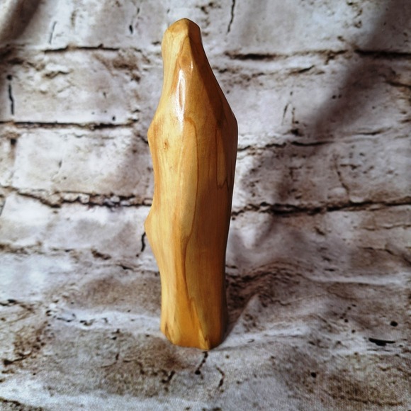VTG Virgin Mary & Jesus Figurine Carved Statue Olive Wood Holy Land 7" - Picture 4 of 12